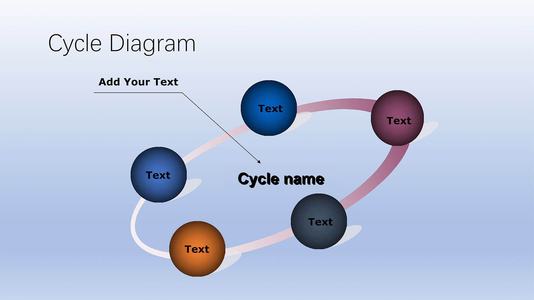 简约循环步骤流程图PPT图表模板